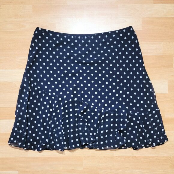 Chaps Blue with White Polka Dots Skirt | Size: XL - Picture 7 of 11